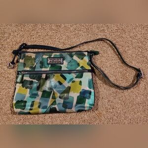 Brighton Green Camo Waterproof Canvas Crossbody Bag Purse Pocketbook
